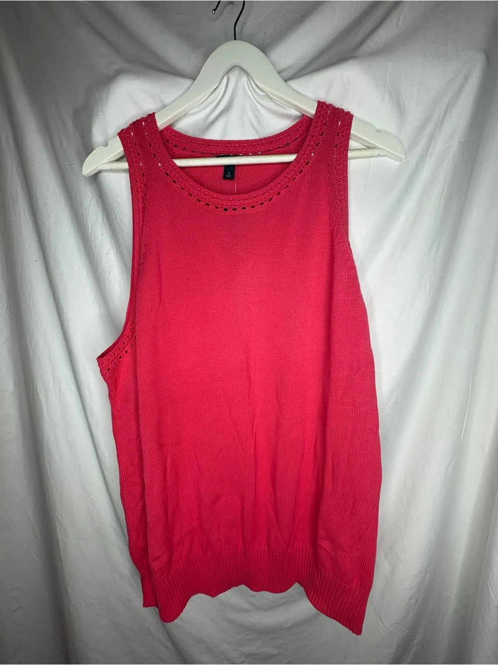 Torrid Hot Pink Crochet Trim Sweater Tank Top Plus Size 3X NWT